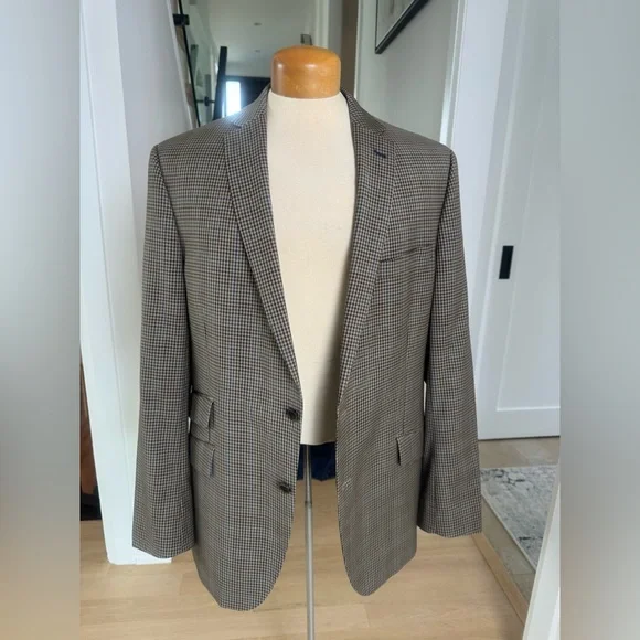 Ted Baker No Ordinary Joe Blazer 44 L Wool Check Sport Coat Blue Lining - Picture 5 of 11